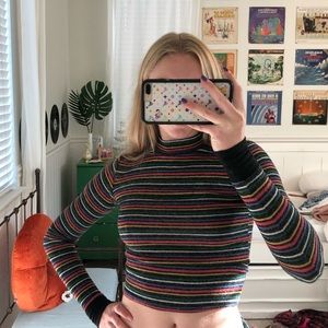 URBAN OUTFITTERS rainbow stripped turtle neck!!